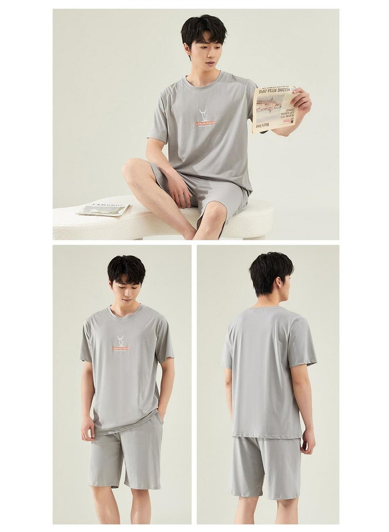 Fashionable Men's Summer Casual Short Sleeved Shorts Home Suit