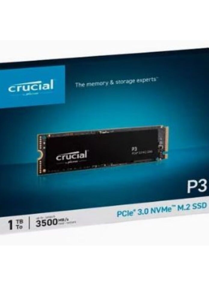 Crucial P3 1TB M.2 PCIe Gen3 NVMe Internal SSD - Up to 3500MB/s Sequential Read & 3000 MB/s Sequential Write - CT1000P3SSD8 1 TB