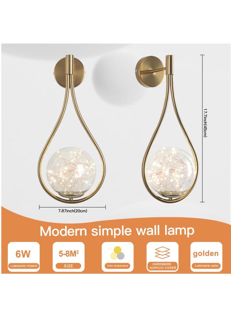 Indoor  Wall Lights,Modern Wall Sconces Lighting Raindrop Shape Design Wall Lamp, Bedside Wall Lamp With Glass Shade Light Fixtures Bedroom Living Room Hallway Stairwell Lights,6W