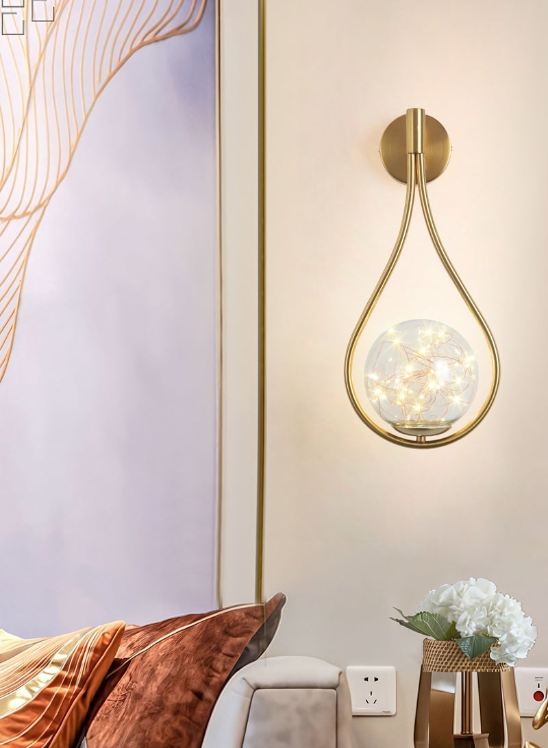 Indoor  Wall Lights,Modern Wall Sconces Lighting Raindrop Shape Design Wall Lamp, Bedside Wall Lamp With Glass Shade Light Fixtures Bedroom Living Room Hallway Stairwell Lights,6W