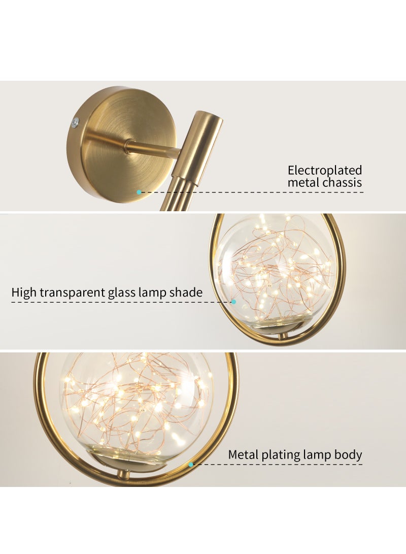 Indoor  Wall Lights,Modern Wall Sconces Lighting Raindrop Shape Design Wall Lamp, Bedside Wall Lamp With Glass Shade Light Fixtures Bedroom Living Room Hallway Stairwell Lights,6W