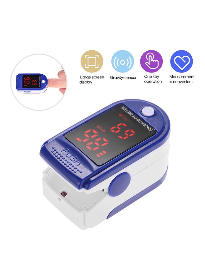 Mini Fingertip Pulse Oximeter Pulse Rate Blood Oxygen Saturation Monitor Oximetro Digital Tube Display for Home Use Blue