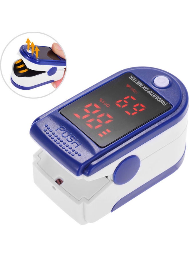 Mini Fingertip Pulse Oximeter Pulse Rate Blood Oxygen Saturation Monitor Oximetro Digital Tube Display for Home Use Blue