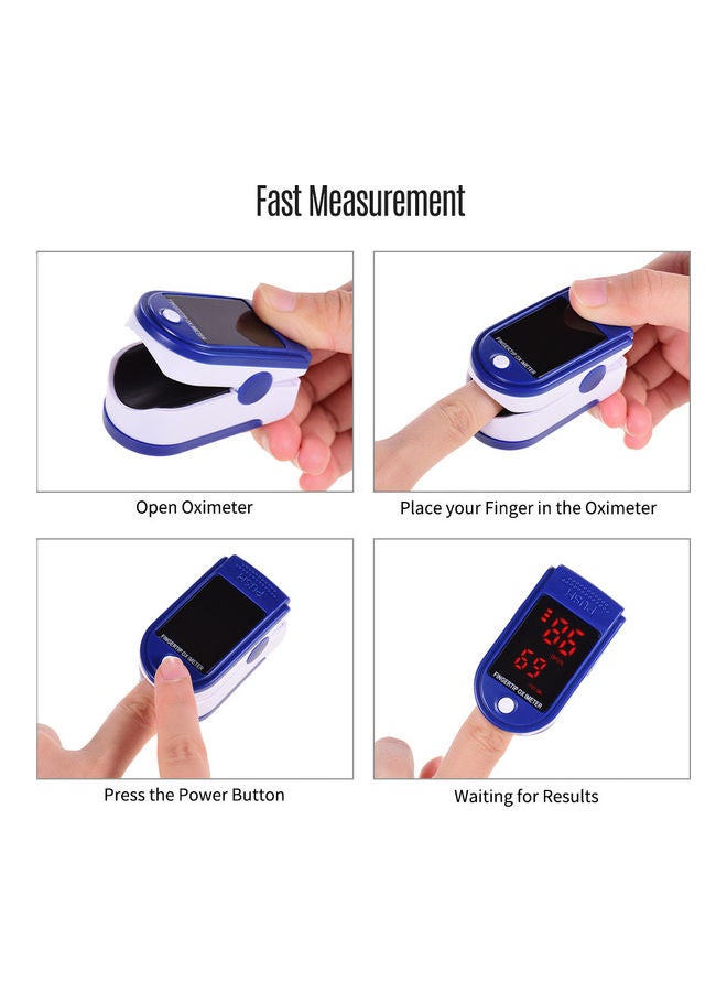 Mini Fingertip Pulse Oximeter Pulse Rate Blood Oxygen Saturation Monitor Oximetro Digital Tube Display for Home Use Blue