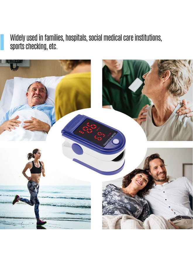 Mini Fingertip Pulse Oximeter Pulse Rate Blood Oxygen Saturation Monitor Oximetro Digital Tube Display for Home Use Blue