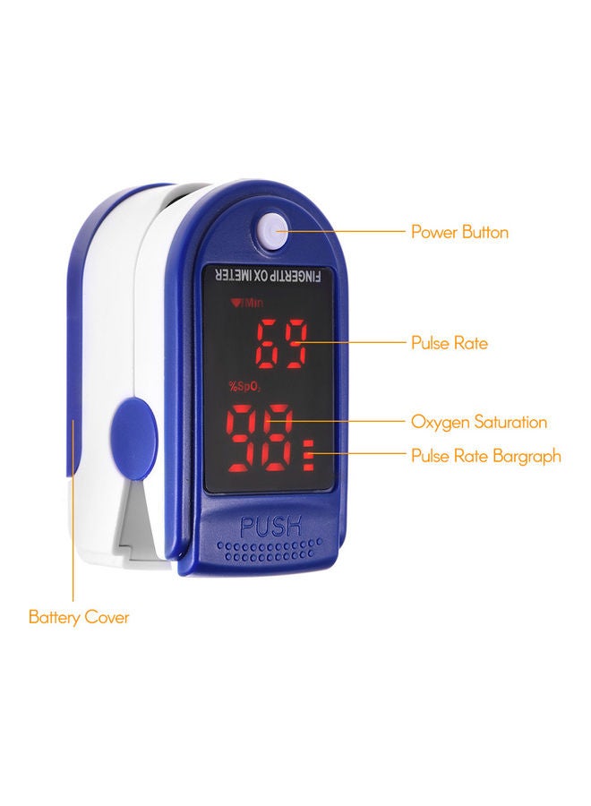 Mini Fingertip Pulse Oximeter Pulse Rate Blood Oxygen Saturation Monitor Oximetro Digital Tube Display for Home Use Blue