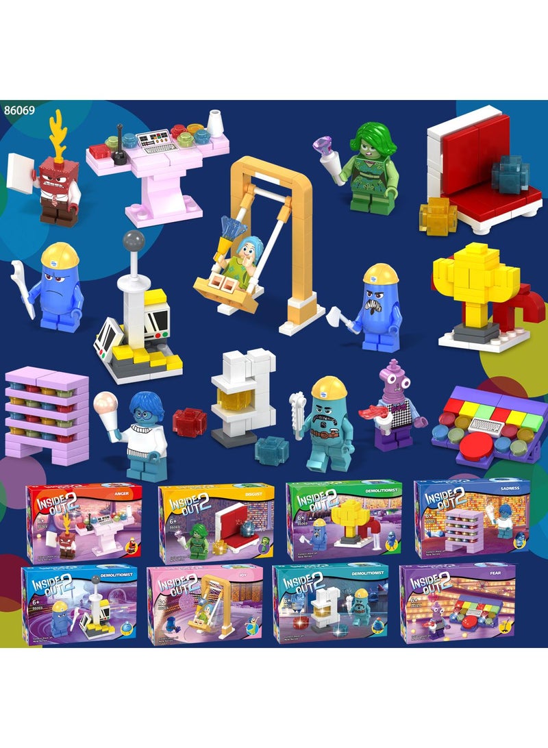Inside out 2 Building Block Set Indio Park Toys,Game Model Toys Ideas Collectible Building Bricks Birthday Gift For Kids 8pcs