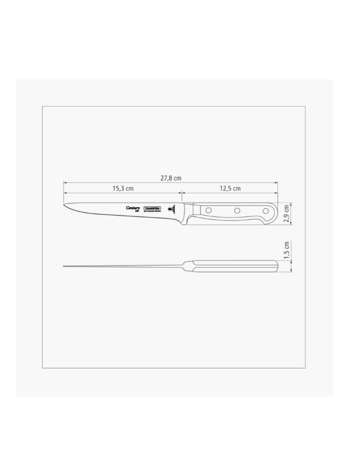 Tramontina Century 6 Inches Utility Knife with Stainless Steel Blade and Black Polycarbonate Handle, Made Brazil