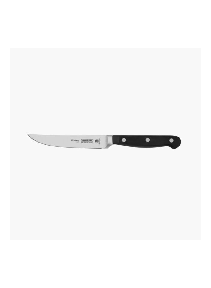 Tramontina Century 5 Inches Steak Knife with Stainless Steel Blade and Black Polycarbonate Handle, Made Brazil