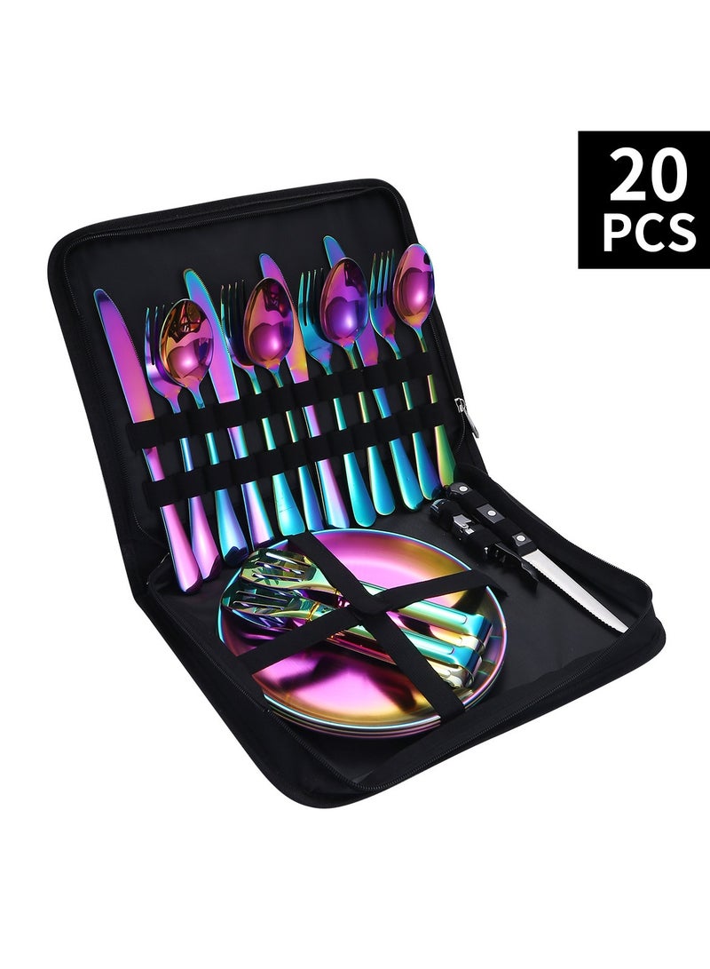 Stainless Steel Tableware Set Of 20 Pieces Western Knife Fork Spoon Set