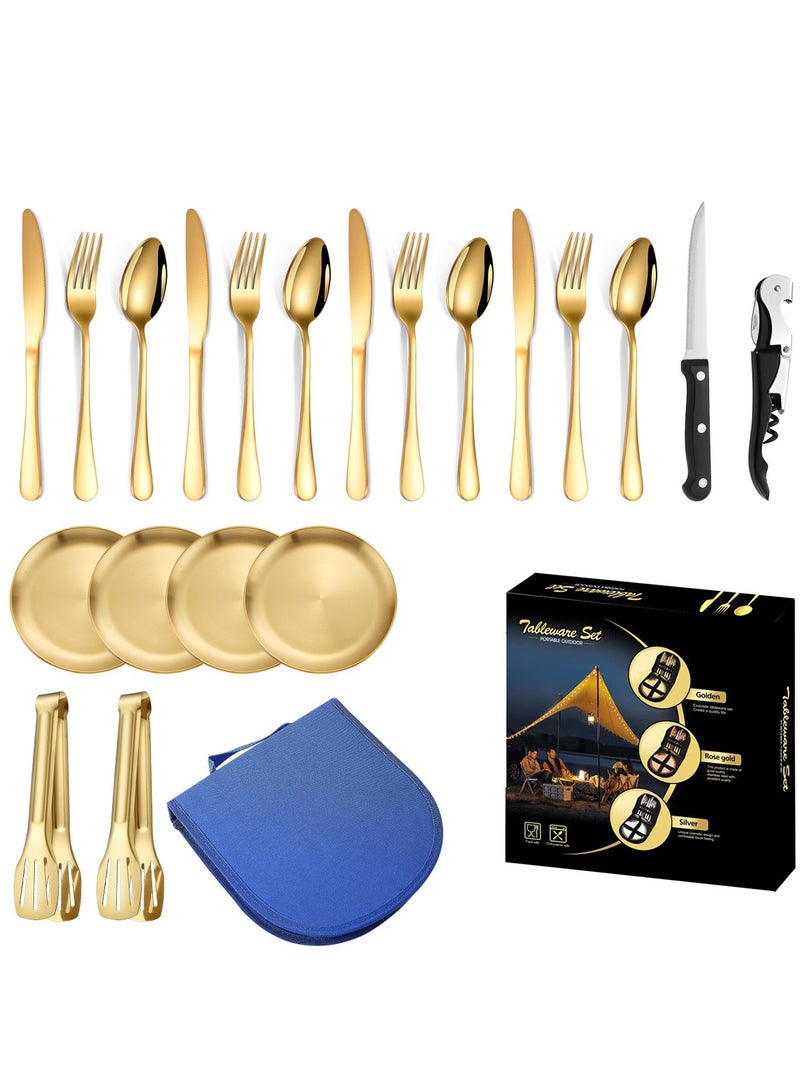 Stainless Steel Tableware Set Of 20 Pieces Western Knife Fork Spoon Set