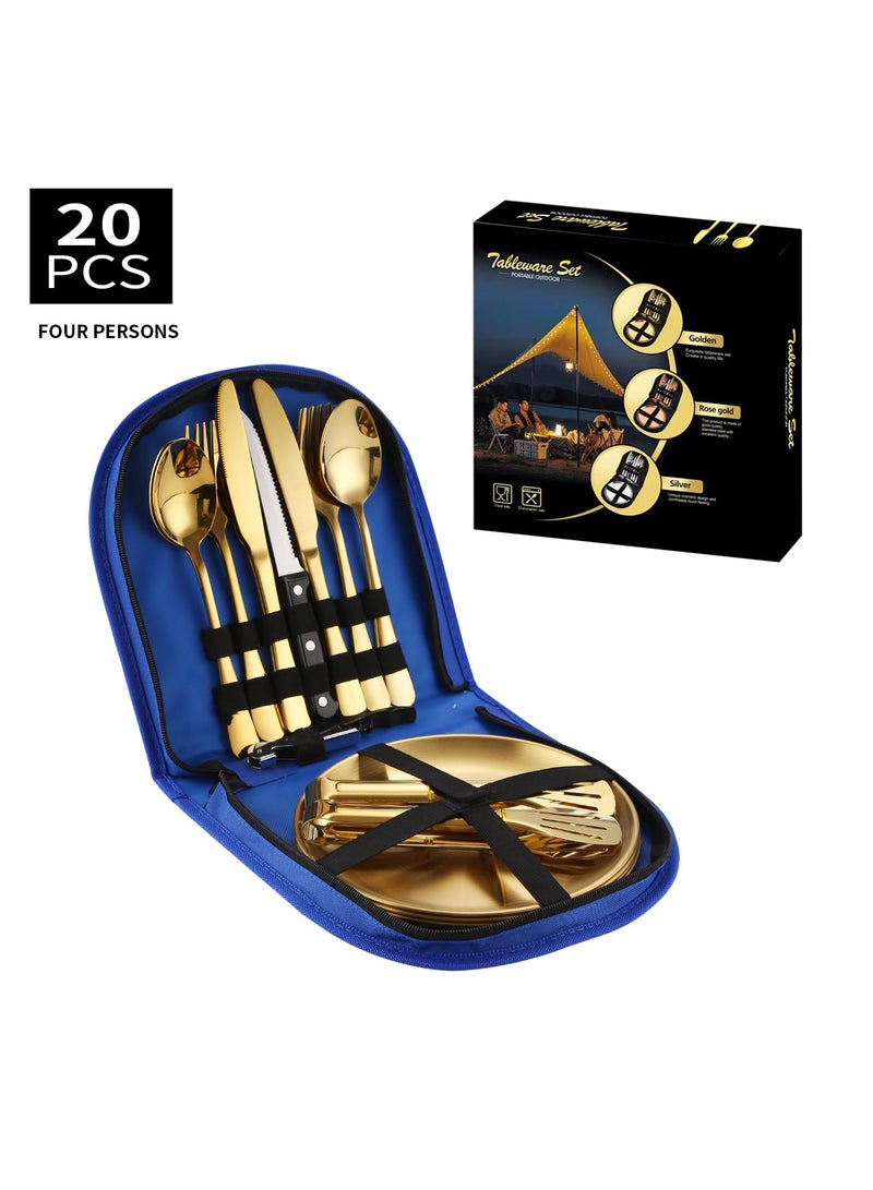 Stainless Steel Tableware Set Of 20 Pieces Western Knife Fork Spoon Set