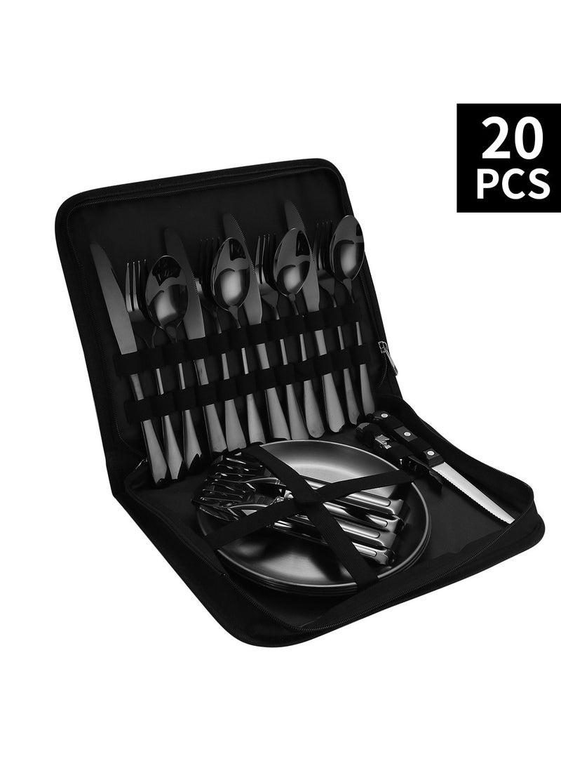 Stainless Steel Tableware Set Of 20 Pieces Western Knife Fork Spoon Set