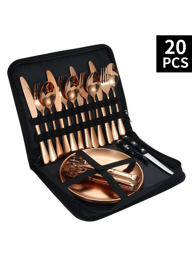 Stainless Steel Tableware Set Of 20 Pieces Western Knife Fork Spoon Set
