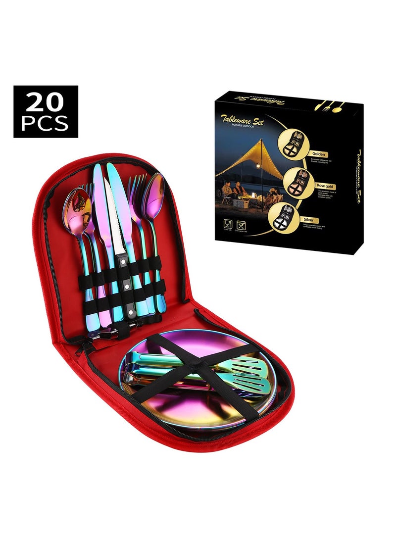 Stainless Steel Tableware Set Of 20 Pieces Western Knife Fork Spoon Set