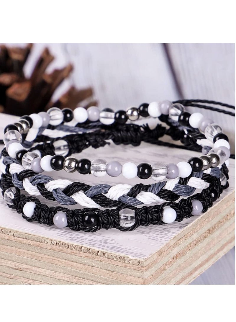 Bracelets Braided Stretch Friendship Braided Rop Bracelets Set 24 Pcs Adjustable Wave Strand Bracelet Summer Anklet Bracelet Thread Bracelets Friendship Jewelry (8 Styles)