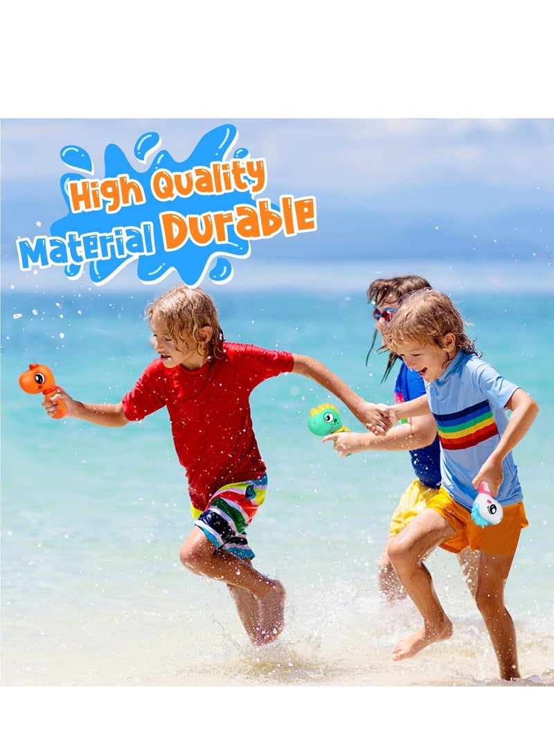 3Pcs Dinosaur Squirt Water Guns for kids Cartoon Mini Squirt Pistol Water Guns for Kids Toddlers Summer Fighting Game and Dinosaur Unicorn Toy for Pool Outside Backyard Pool Beach Party