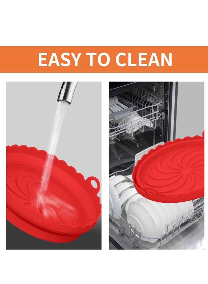 Air Fryer Silicone Pot, Air Fryer Liners Round Baking Pan for Microwave Oven Roaster Reusable Airfryer Accessories Silicone Cake Pan DIY Pizza Nonstick Bakeware Kitchen Baking Supplies(2-Pack)