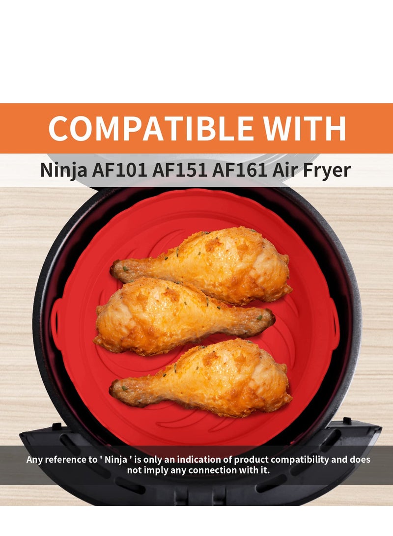 Air Fryer Silicone Pot Air Fryer Liners Round Baking Pan For Microwave Oven Roaster Reusable Airfryer Accessories Silicone Cake Pan Diy Pizza Nonstick Bakeware Kitchen Baking Supplies(2- Pack)