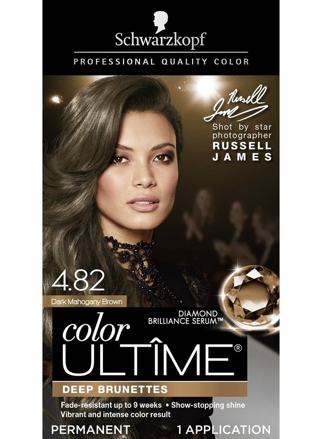 Color Ultime Permanent Hair Color Cream, 4.82 Dark Mahogany Brown (Packaging May Vary)