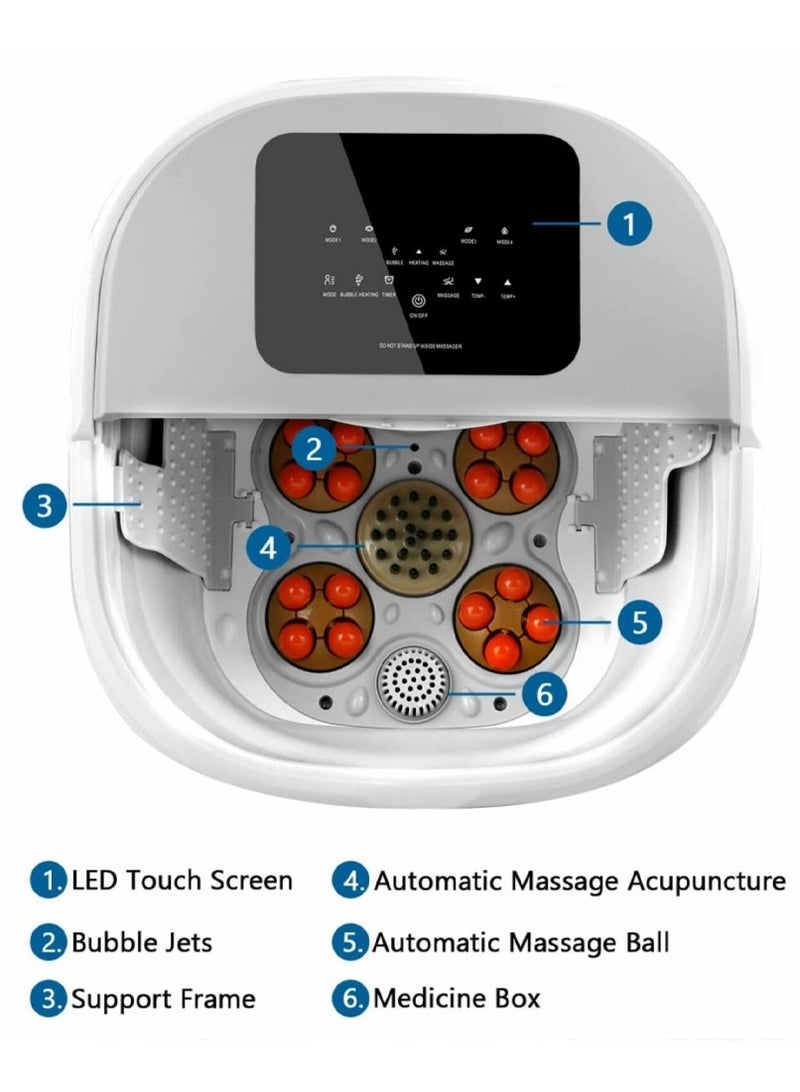 Foot Bath with Massage with Remote Control Foot Bath Multiple Massage Modes Timing Foldable Foot Bath for Relaxation Fatigue Relief Pain Relief