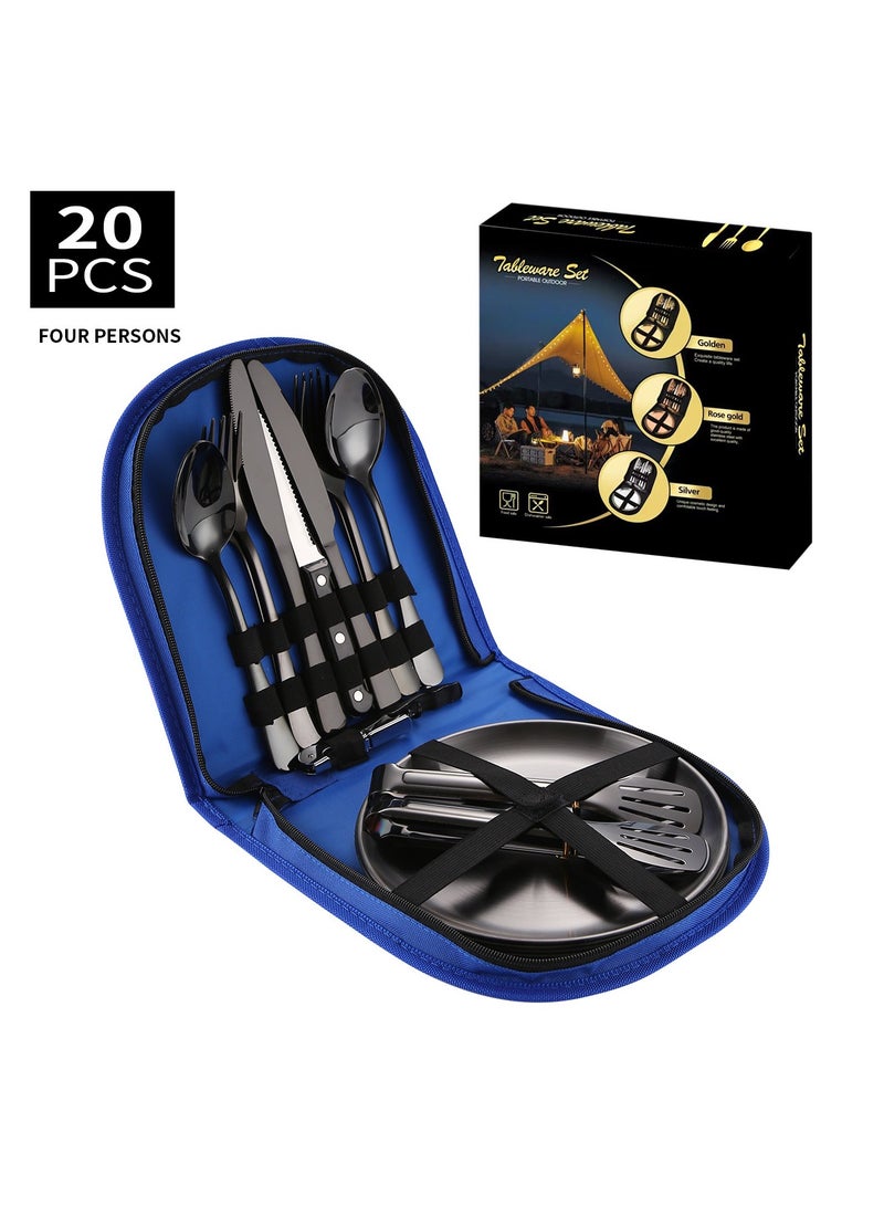 Stainless Steel Tableware Set Of 20 Pieces Western Knife Fork Spoon Set