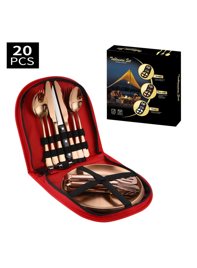 Stainless Steel Tableware Set Of 20 Pieces Western Knife Fork Spoon Set