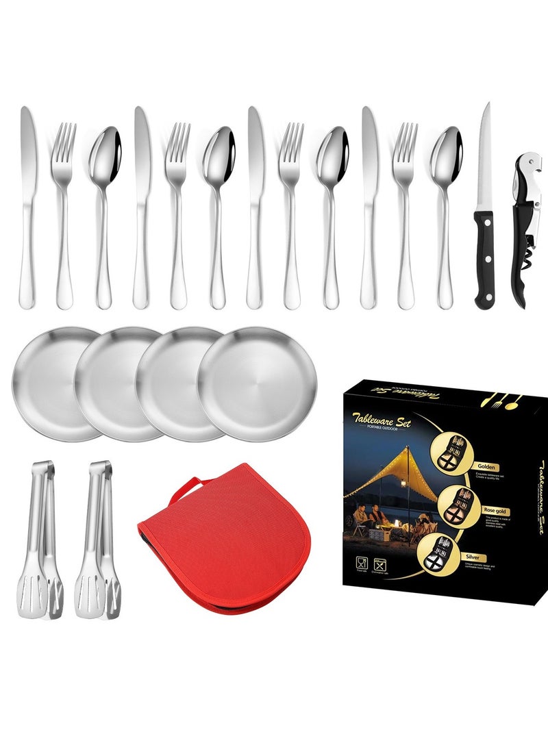 Stainless Steel Tableware Set Of 20 Pieces Western Knife Fork Spoon Set