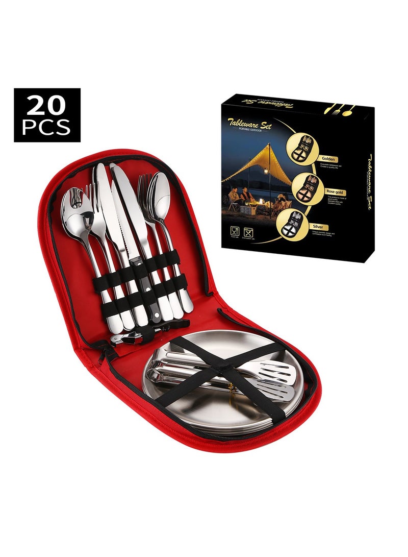 Stainless Steel Tableware Set Of 20 Pieces Western Knife Fork Spoon Set