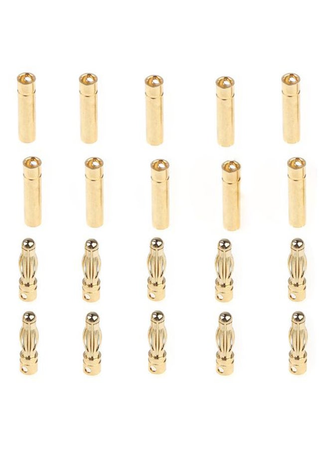 Pair Of 10 Bullet Banana Plug Connectors