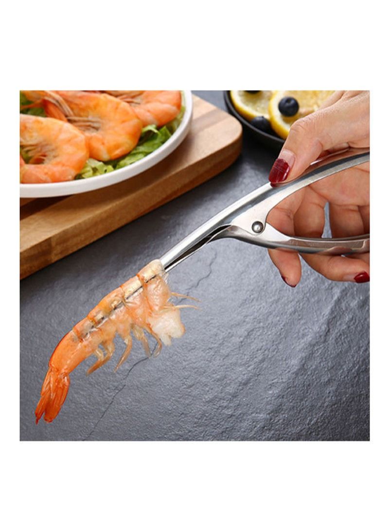 Stainless Steel Prawn And Shrimp Peeler Tool Silver 21*3*6.5cm