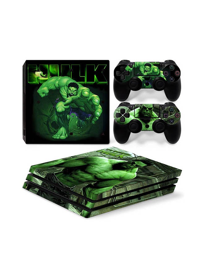 Console And Controller Sticker Set For PlayStation 4 Pro Hulk