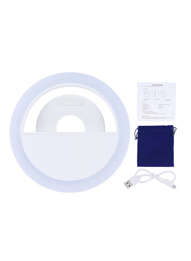 Portable Clip-On Selfie Ring Light White