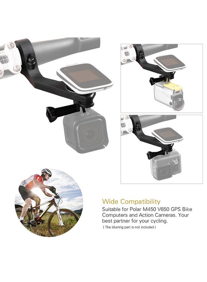 Bike Handle Bar Mount Camera Holder Kit Black