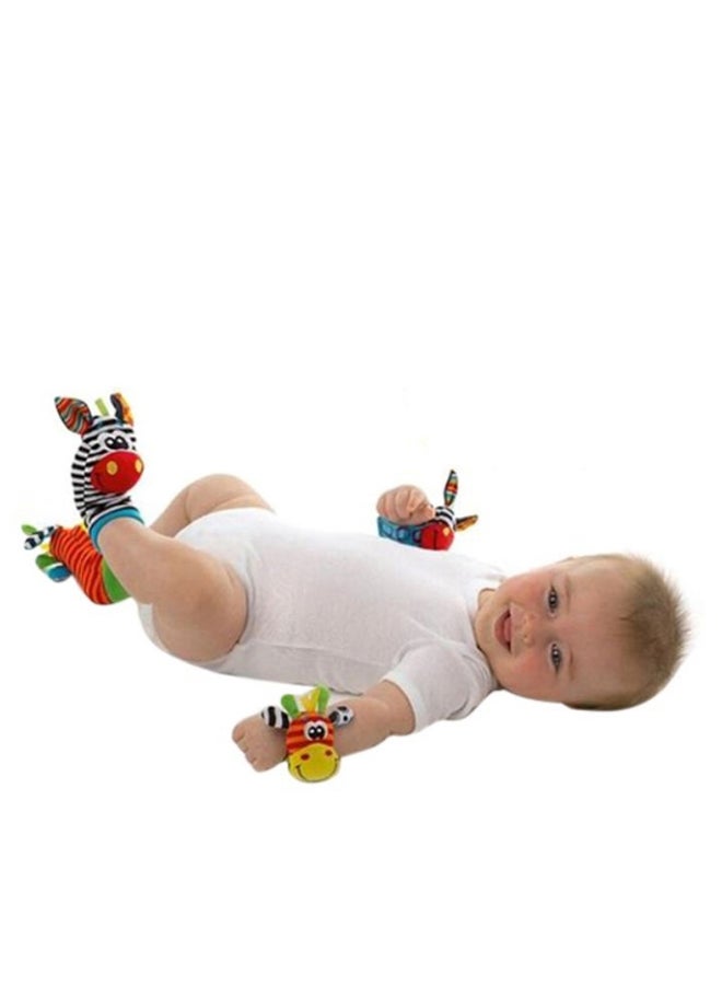 4-Piece Infant Socks And Wrist Rattle Set