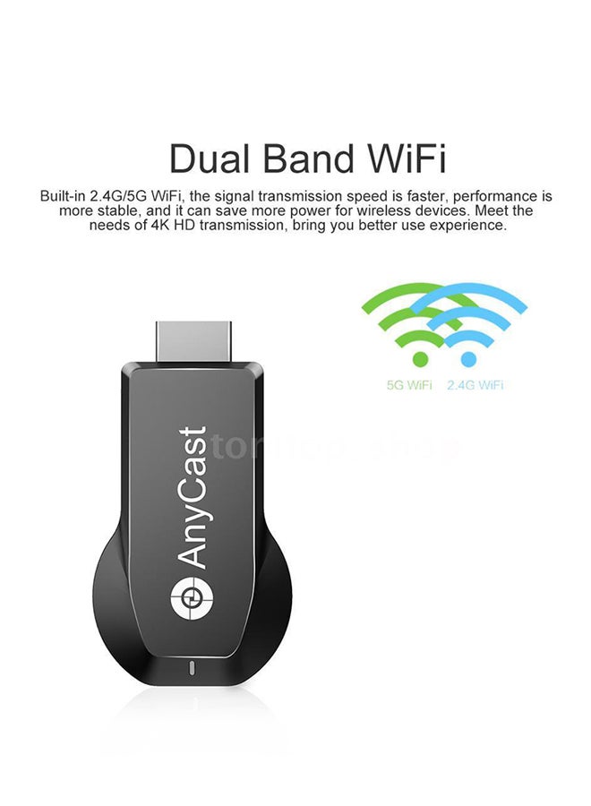 Dual Band Wi-Fi 4K Display TV Dongle Black