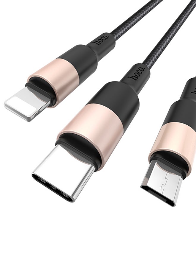 Xpress One Pull Lightning Data Sync And Charging Cable Black/Gold