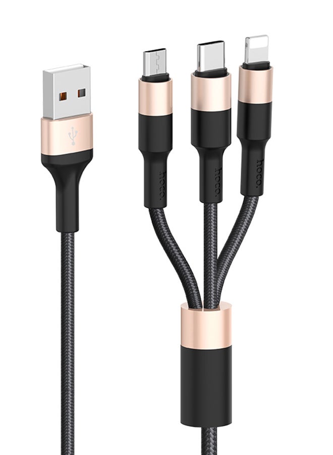 Xpress One Pull Lightning Data Sync And Charging Cable Black/Gold