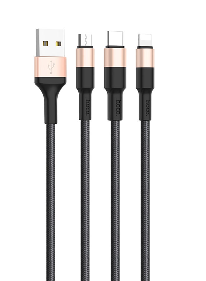 Xpress One Pull Lightning Data Sync And Charging Cable Black/Gold