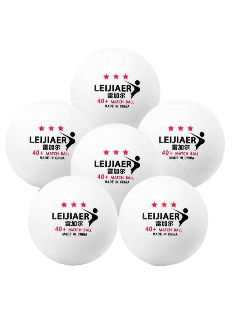 6-Piece 3-Star Table Tennis Ball Set 40millimeter