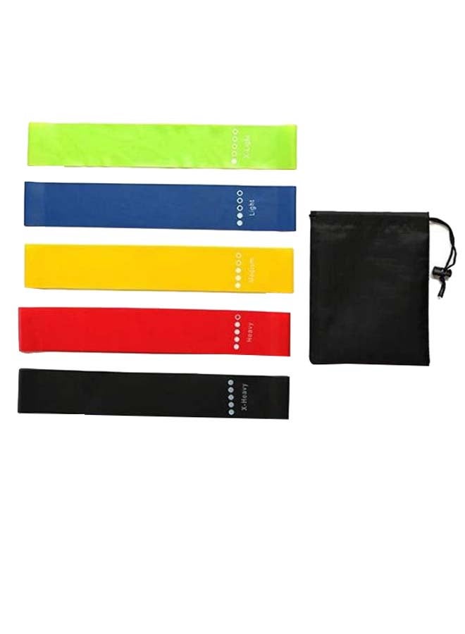 5-Piece Yoga Exercise Band Set With Storage Bag