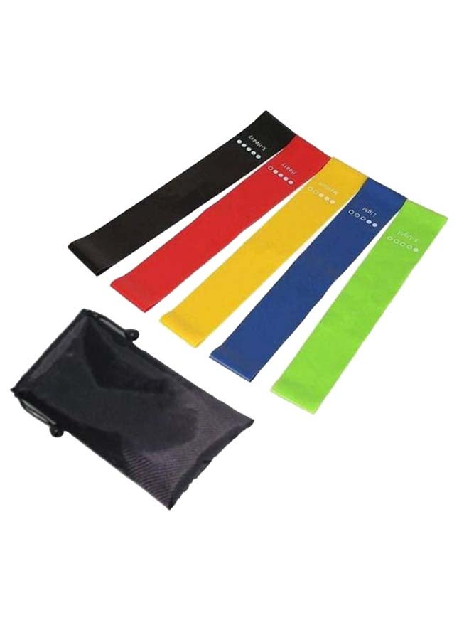 5-Piece Yoga Exercise Band Set With Storage Bag