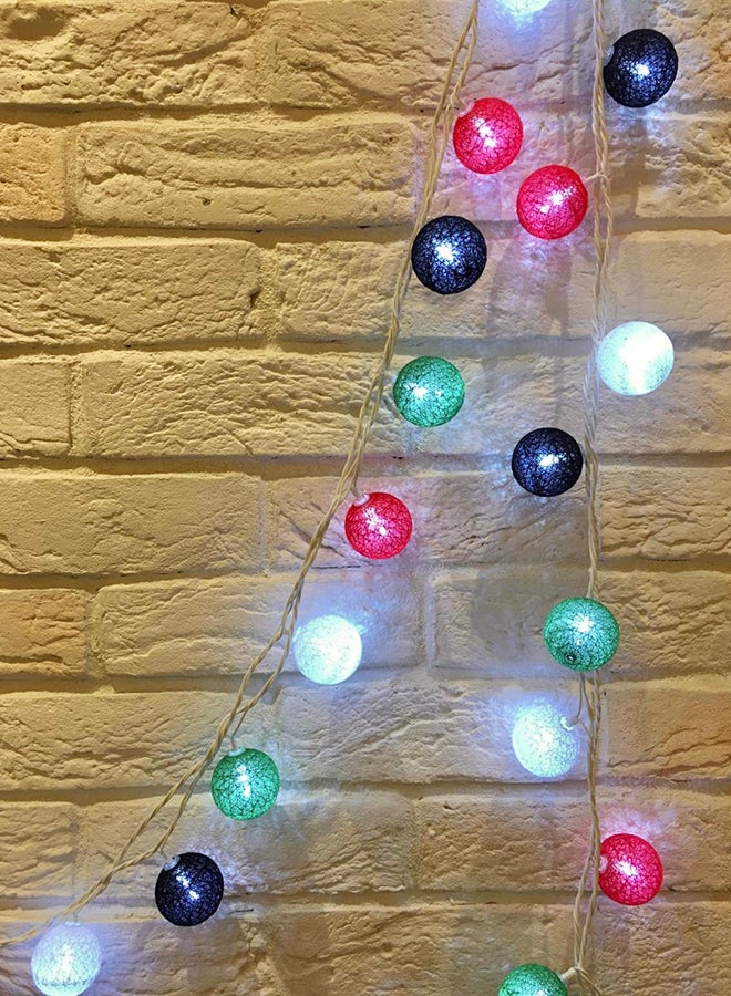 UAE National Day Cotton Ball String Lights Multicolour 5meter