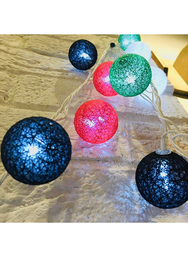 UAE National Day Cotton Ball String Lights Multicolour 5meter