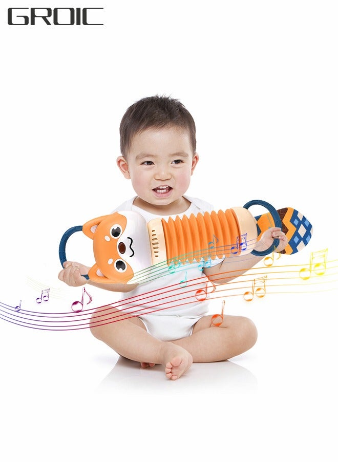 Cute Puppy Music Light Hand Crank Baby Organ, Accordion Baby Toy, Baby Cartoon Animal Toy With Music Light, Baby Educational Early Education Toy, Auditory Tactile Exercise