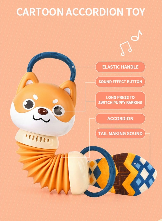 Cute Puppy Music Light Hand Crank Baby Organ, Accordion Baby Toy, Baby Cartoon Animal Toy With Music Light, Baby Educational Early Education Toy, Auditory Tactile Exercise