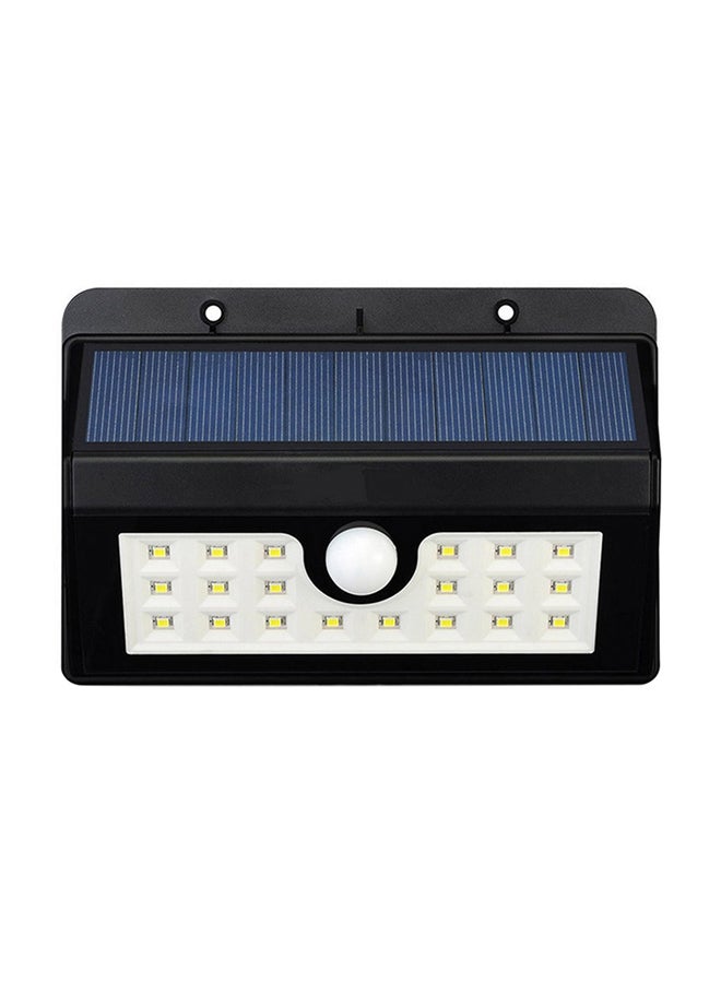 20 LED Body Sensor Wall Light With Solar Panel Black 5x18x18cm