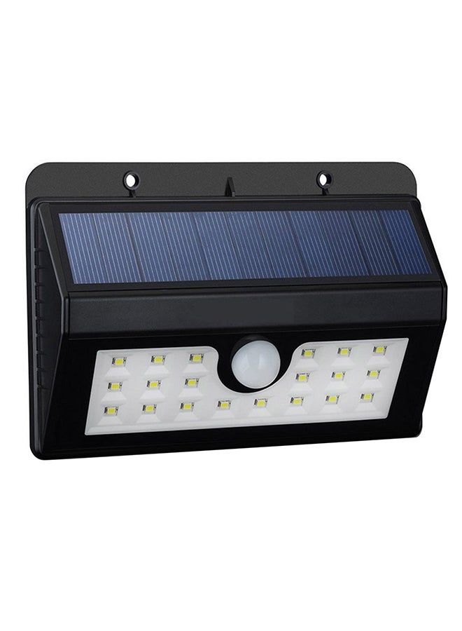 20 LED Body Sensor Wall Light With Solar Panel Black 5x18x18cm