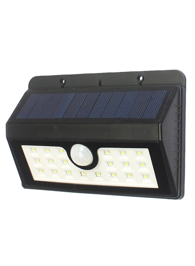 20 LED Body Sensor Wall Light With Solar Panel Black 5x18x18cm