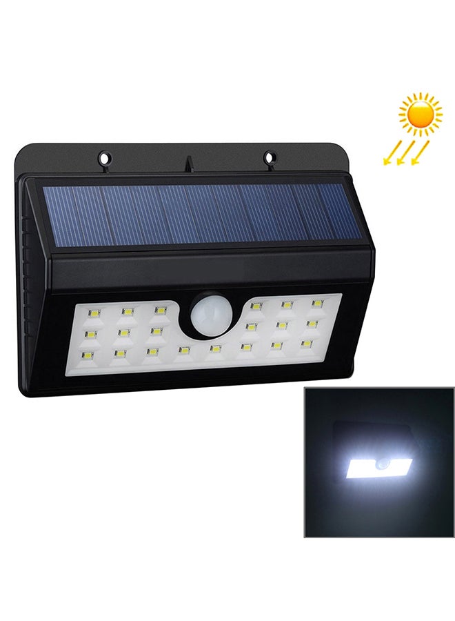 20 LED Body Sensor Wall Light With Solar Panel Black 5x18x18cm